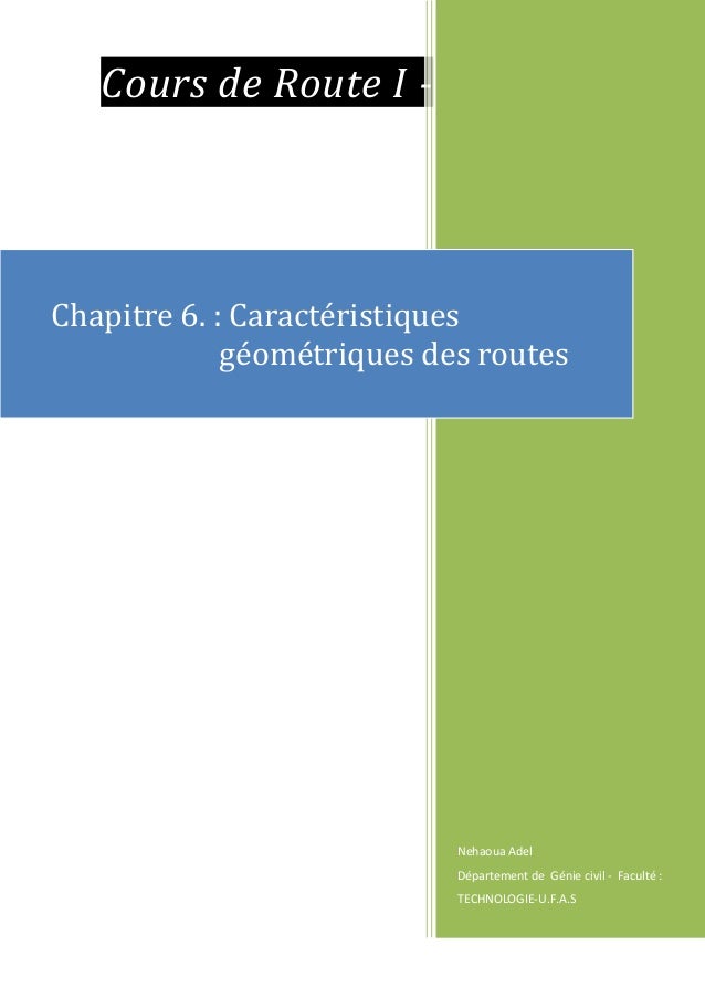 cours de route en genie civil